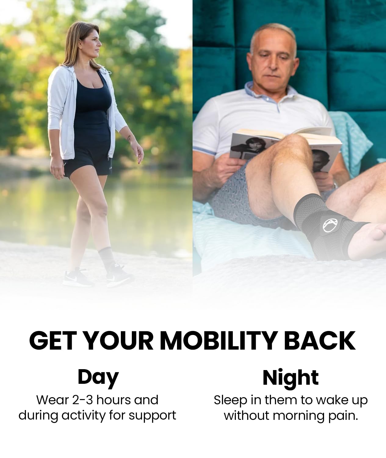 Koprez Plantar Fasciitis Sleeve - Plantar Fasciitis Relief, Plantar Fasciitis Socks, Ankle Compression Sleeve, Ankle Support for Women, Plantar Fasciitis Brace, Ankle Sleeve, Ankle Support Men