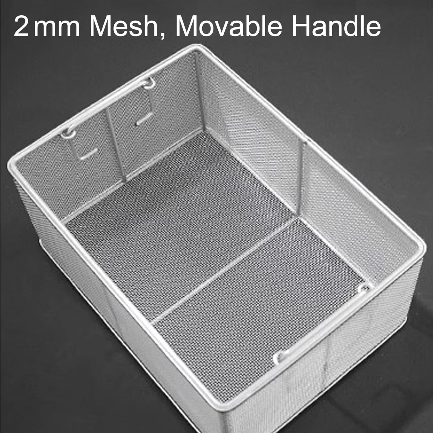 304 Stainless Steel Instrument Sterilization Basket, Suitable For Hospitals, Surgeries, Mesh 0.08in, Ultrasonic Cleaning Basket, Steel tray(15.7in*11.8in*7.9in)