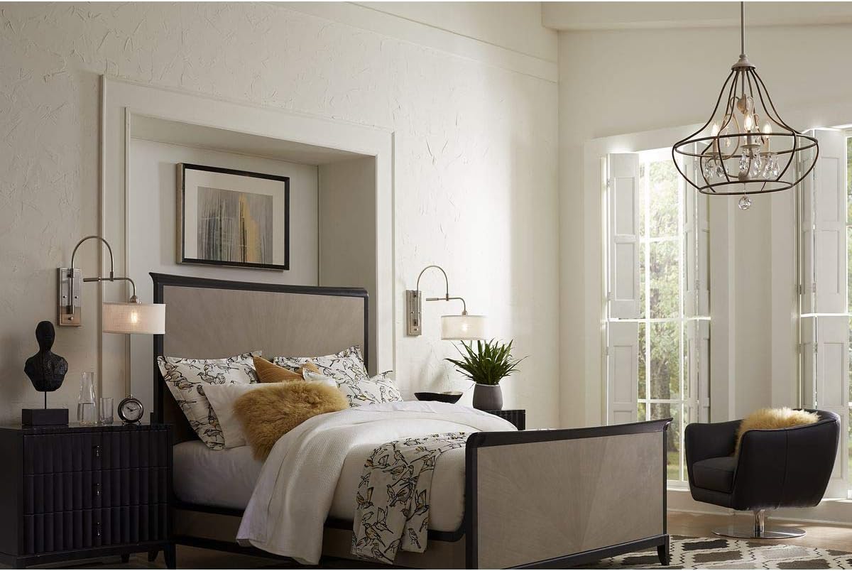 Progress Lighting Kempsey Collection One-Light Swing Arm Wall Bracket, Nickel, 19-3/4