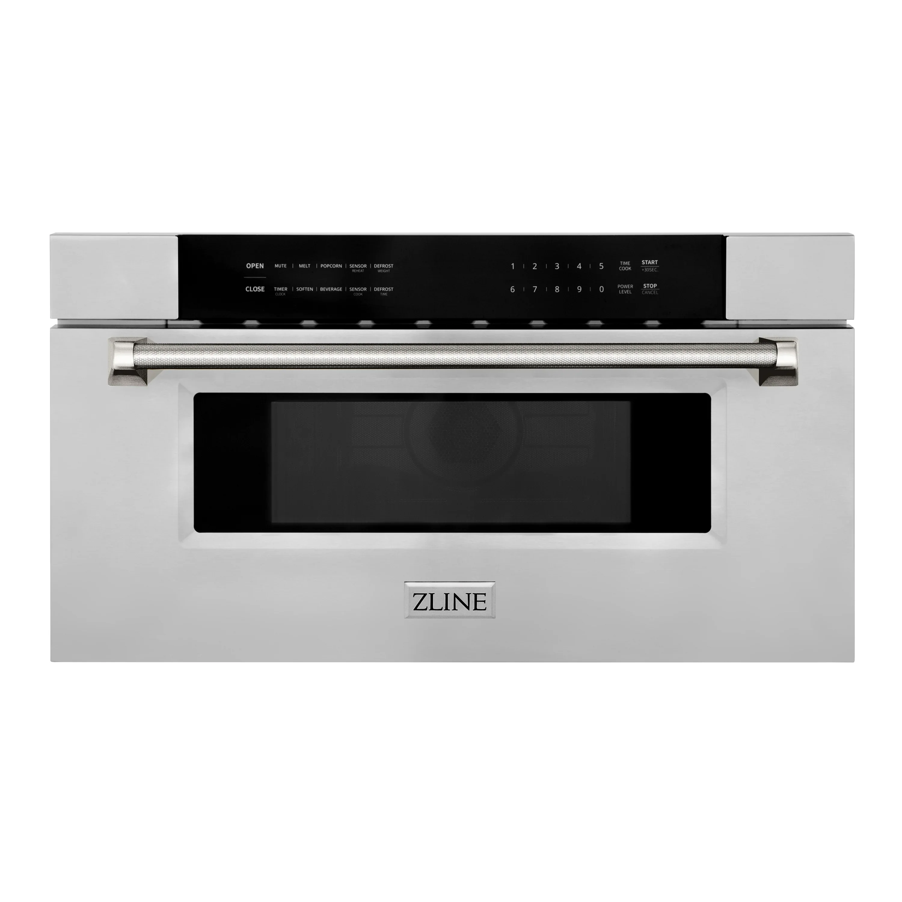 ZLINE Autograph 30-Inch Microwave Drawer in Stainless Steel and Polished Nickel Helix Handle (MWDZ-30-KPN)