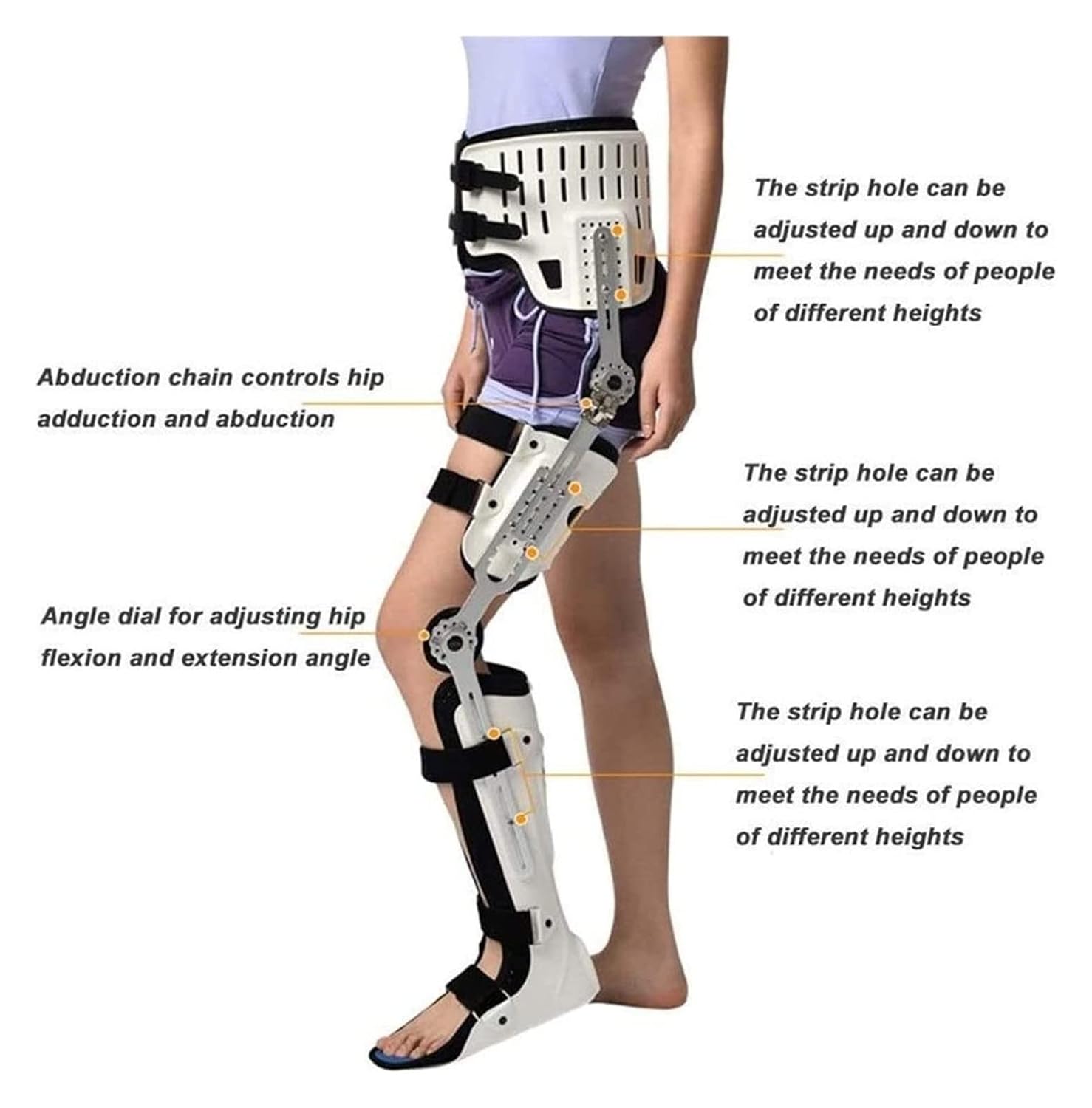 Portable Knee Foot Orthosis Braces Comfortable Ankle Foot Supports Immobilizer Splints Breathable Foot Orthotics Helps To Improve Balance Leg Stre (Right)