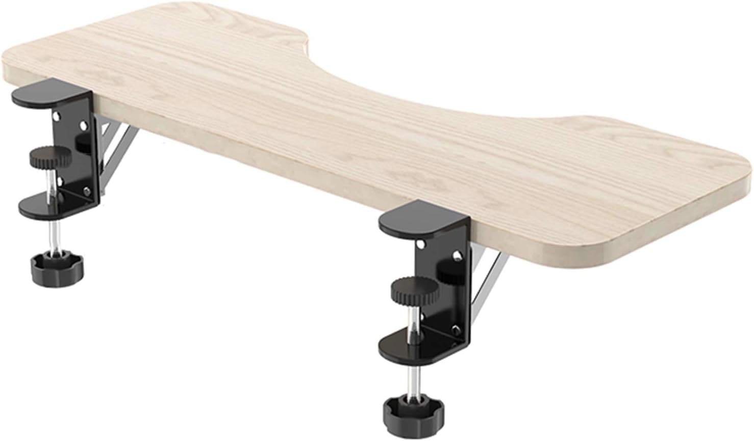 Solid Wood Table Extension Ergonomics Keyboard Tray Clamp Computer Arm Rest Support Adjustable Angle Armrest Shelf Stand, Arc,