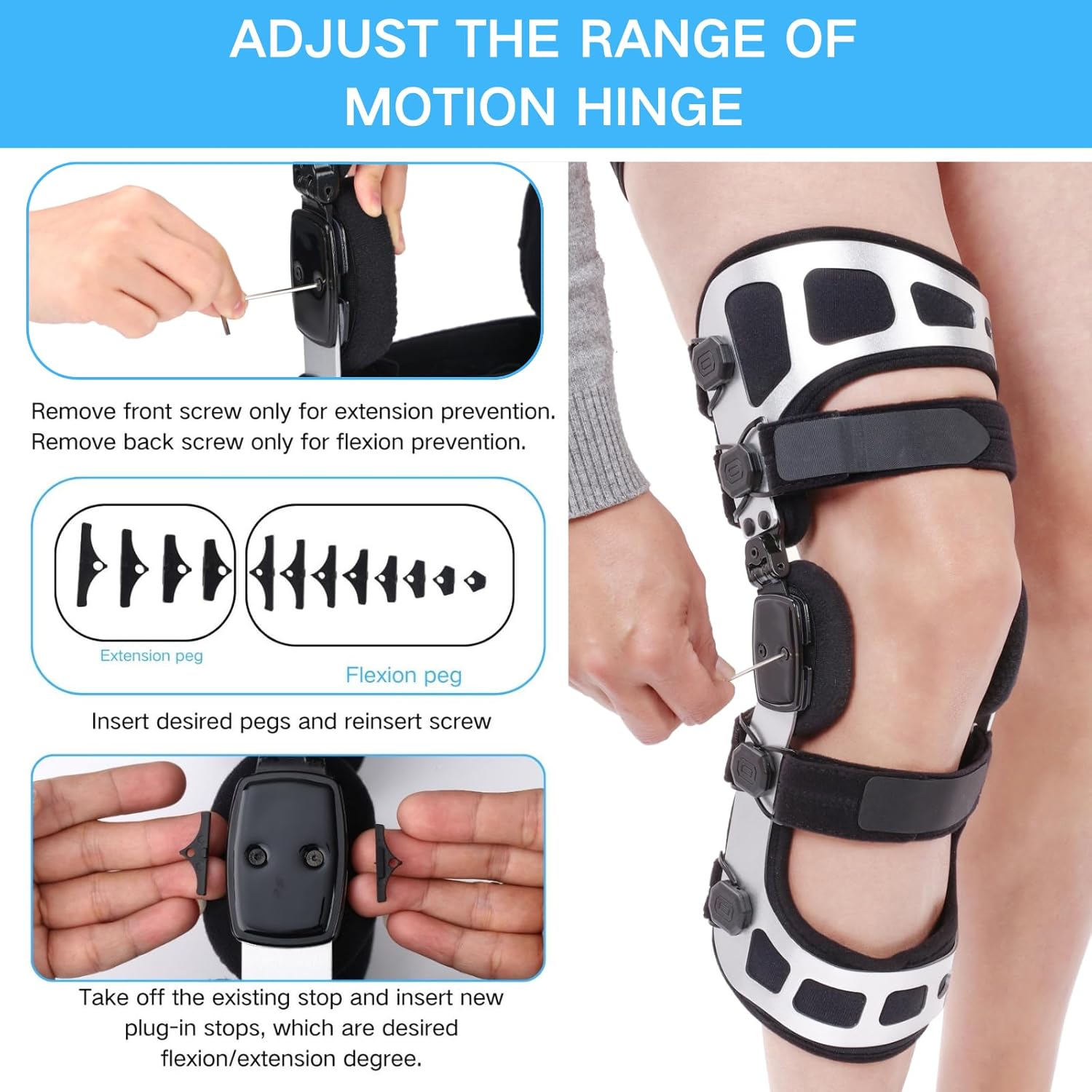 OA Unloader Knee Brace, Double Upright Unloader Knee Brace for ACL, PCL, Mild Osteoarthritis, Bone-on-Bone Pain and Meniscus Tear, Dual Unloading Support for Medial and Lateral