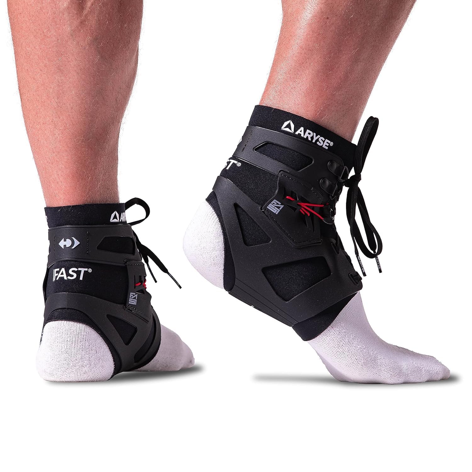 ARYSE IFAST Ankle Brace - Ankle Stabilizer For Men & Women - Great For Basketball, Volleyball, Soccer & More! (Medium, Black, Pair)