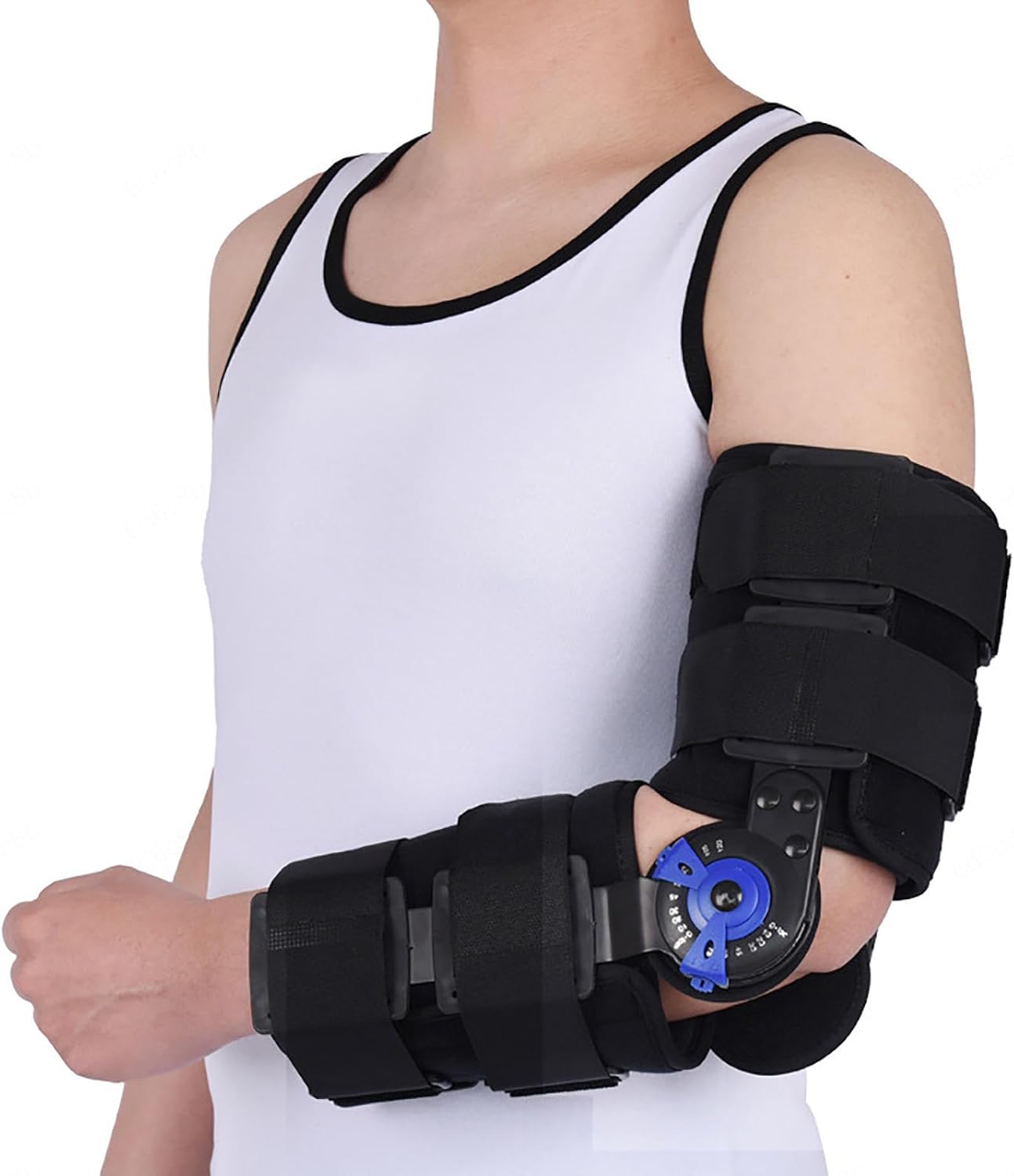 Elbow Brace Hinged Elbow Brace,Adjustable Telescoping Post Op Arm Splint for Tendonitis & Tennis Elbow, Men & Women Surgery Injury Recovery Pain Relief