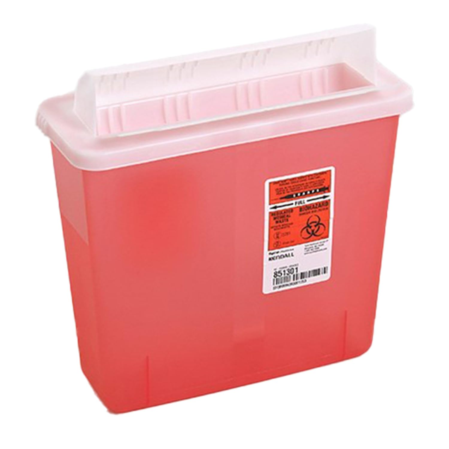 Monoject™ Always-Open in-Room Sharps Container, Transparent Red, 5 Quart, 11 X 4.75 X 10.75, Case of 20
