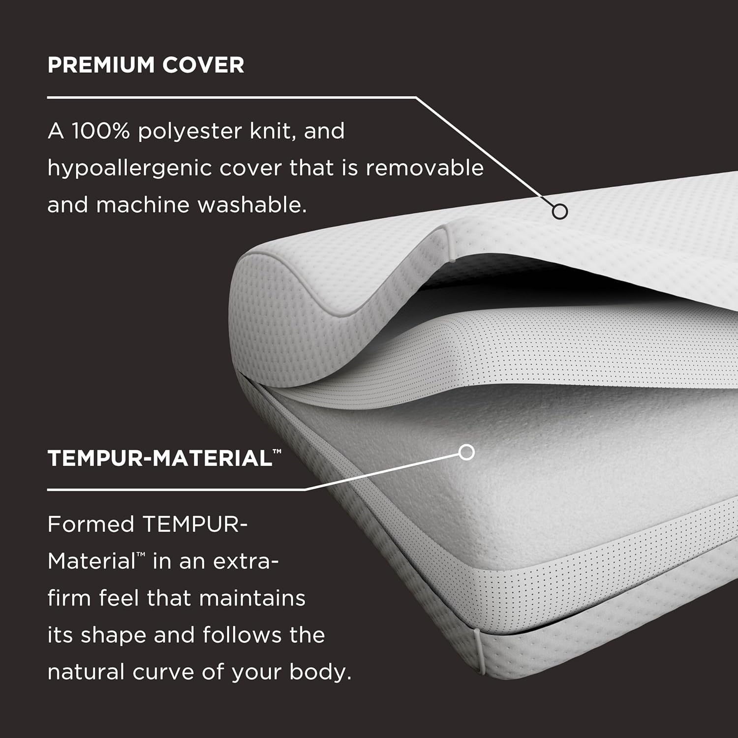 Tempur-Pedic TEMPUR Neck Pillow, Small Profile, White