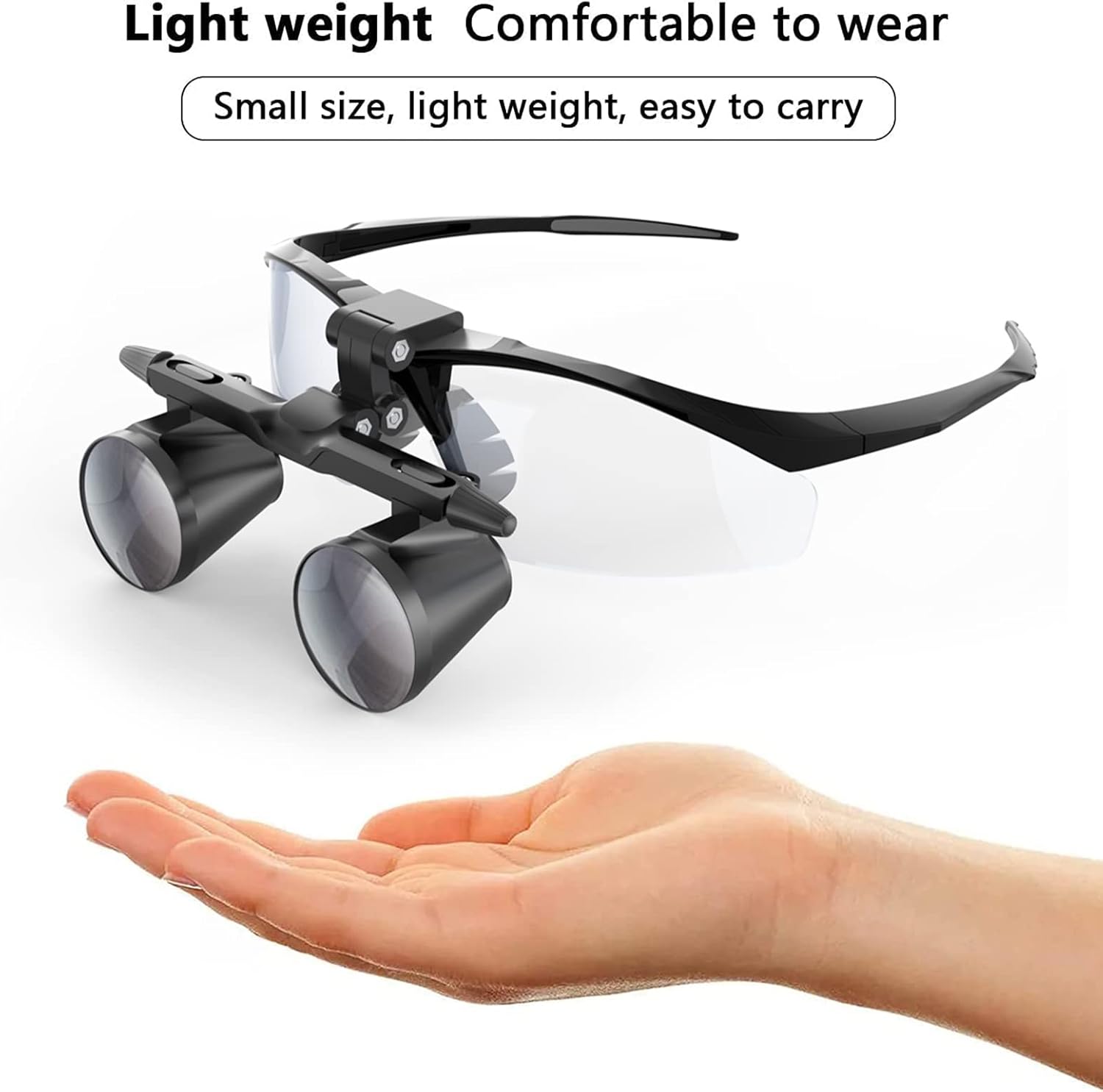 Binocular Loupes Dental Surgical Magnifiers Optical Magnifying Glasses Detachable Headband Magnifier for Jewelry， Arts， Crafts and Close Work，Black-Magnification:3.5X