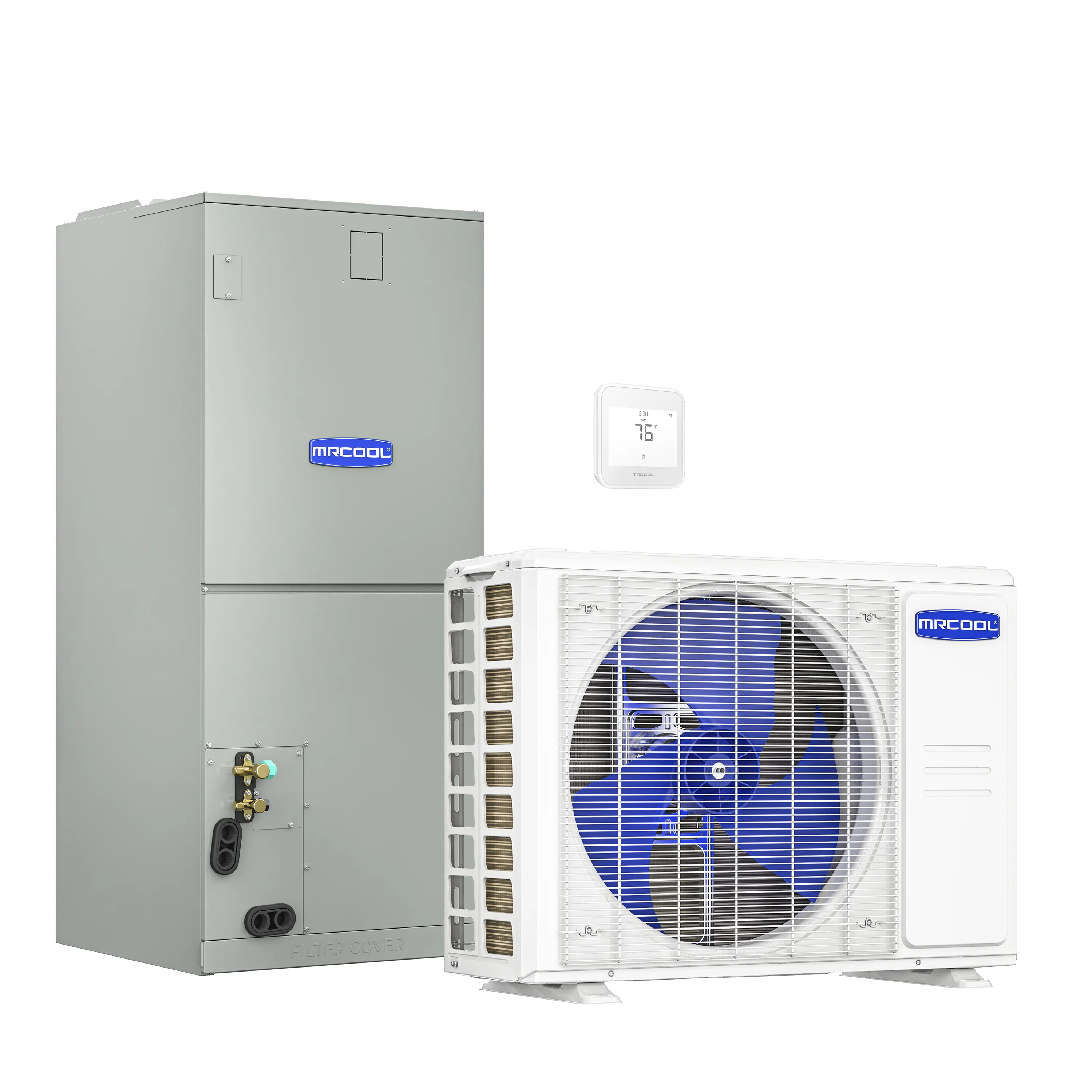 MRCOOL VersaPro 2nd Gen Central Split System with 48K BTU, 4 Ton, 16 SEER2, Heat Pump Condenser and Ducted Air Handler (MVP-48-HP-230A00-O)