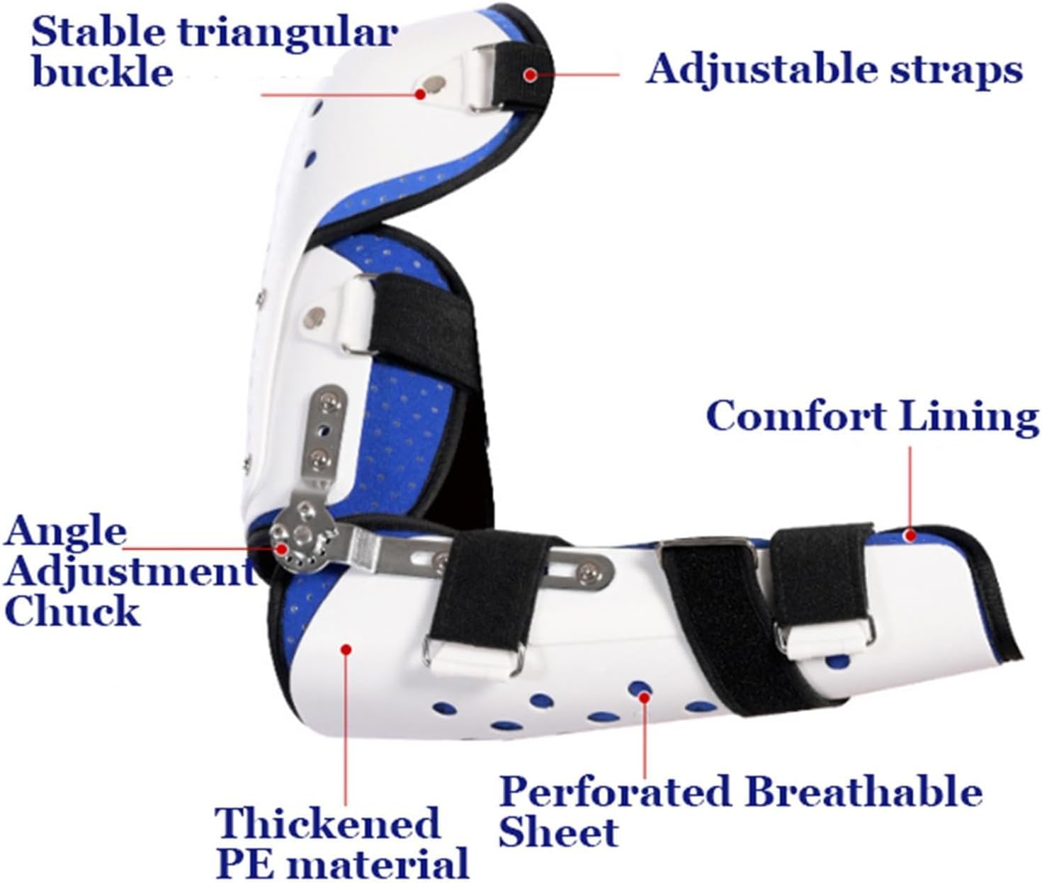 Hinged Elbow Brace Adjustable Elbow Splint,Post OP Arm Immobilizer with Shoulder Sling Stabilizer,Cubital Tunnel Syndrome Physical Therapy and Recovery,for Sleep(Left)