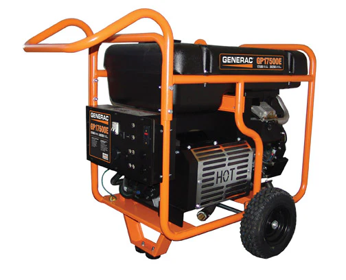 Generac 5735 GP17500E 17500 Running Watts/26250 Starting Watts Electric Start Gas Powered Portable Generator Factory Reconditioned