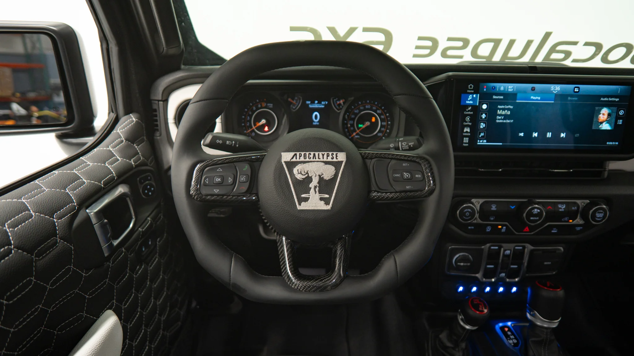 Jeep Wrangler Leather Wrapped Racing Steering Wheel 2018-2026