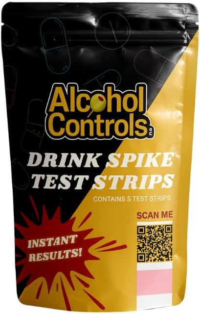 Alcohol Controls Pouch – Nightlife Safety Accessory with Beverage Check Strips | Portable & Easy to Use (5 Strips) (10)