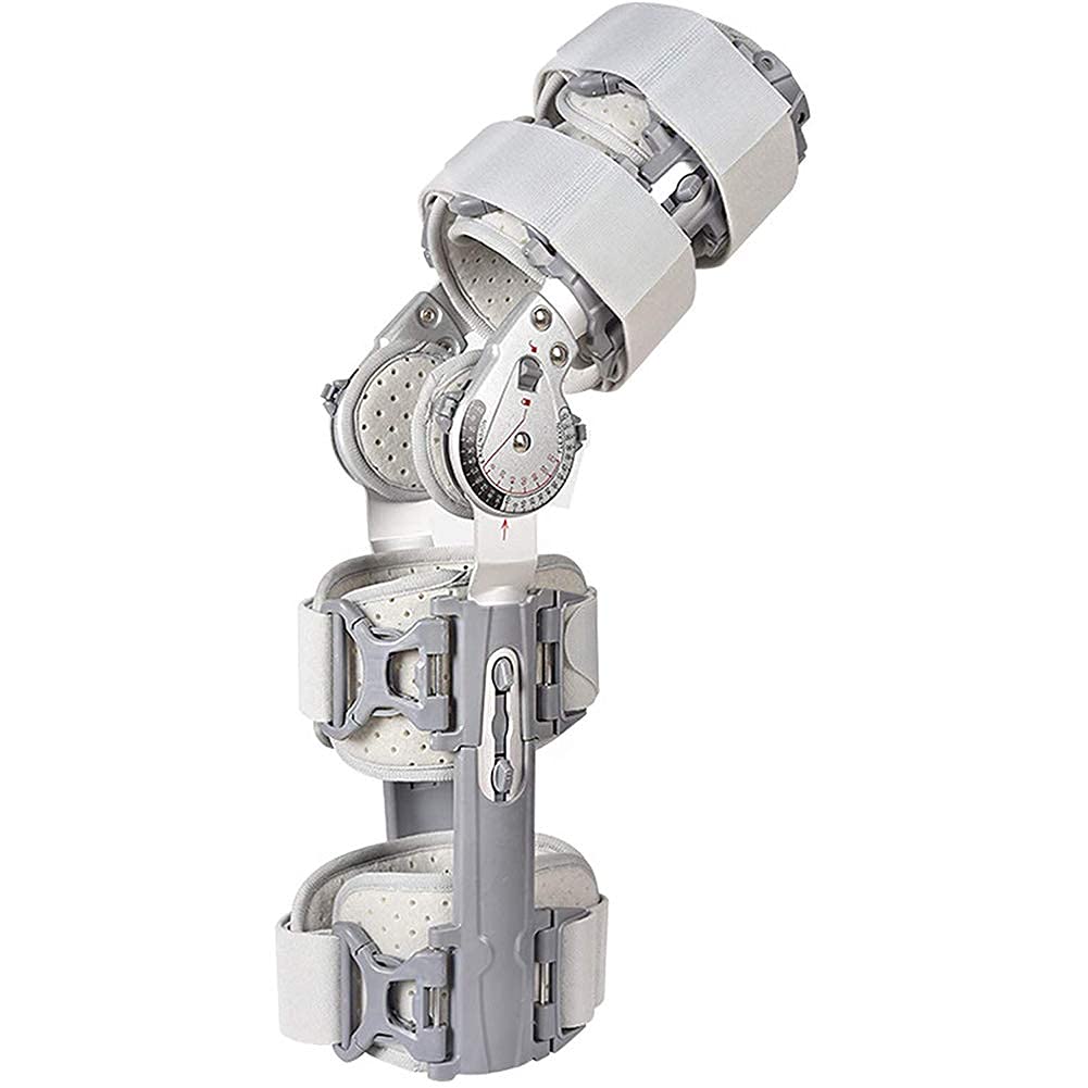 Hinged Knee Brace with Strap, Adjustable Leg Stabilizer Post Op Recovery Immobilization Splint - Orthopedic Protector Patella Injury Immobilizer Brace(