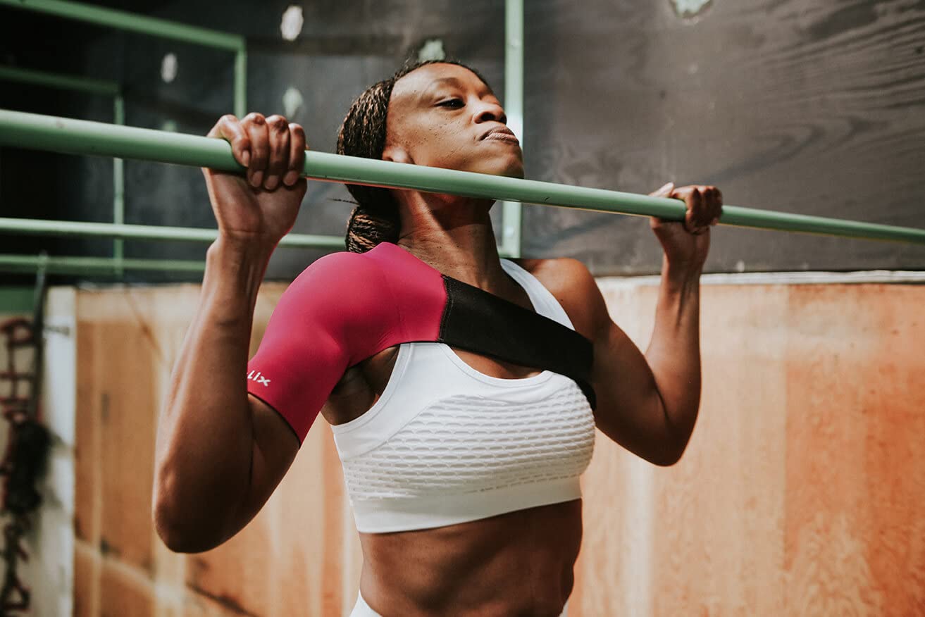 Body Helix Adjustable Shoulder Support Brace for Rotator Cuff Relief, Frozen Shoulder, Tendonitis, AC Joint Pain - Rotator Cuff Support Brace (Right, Black, Medium)