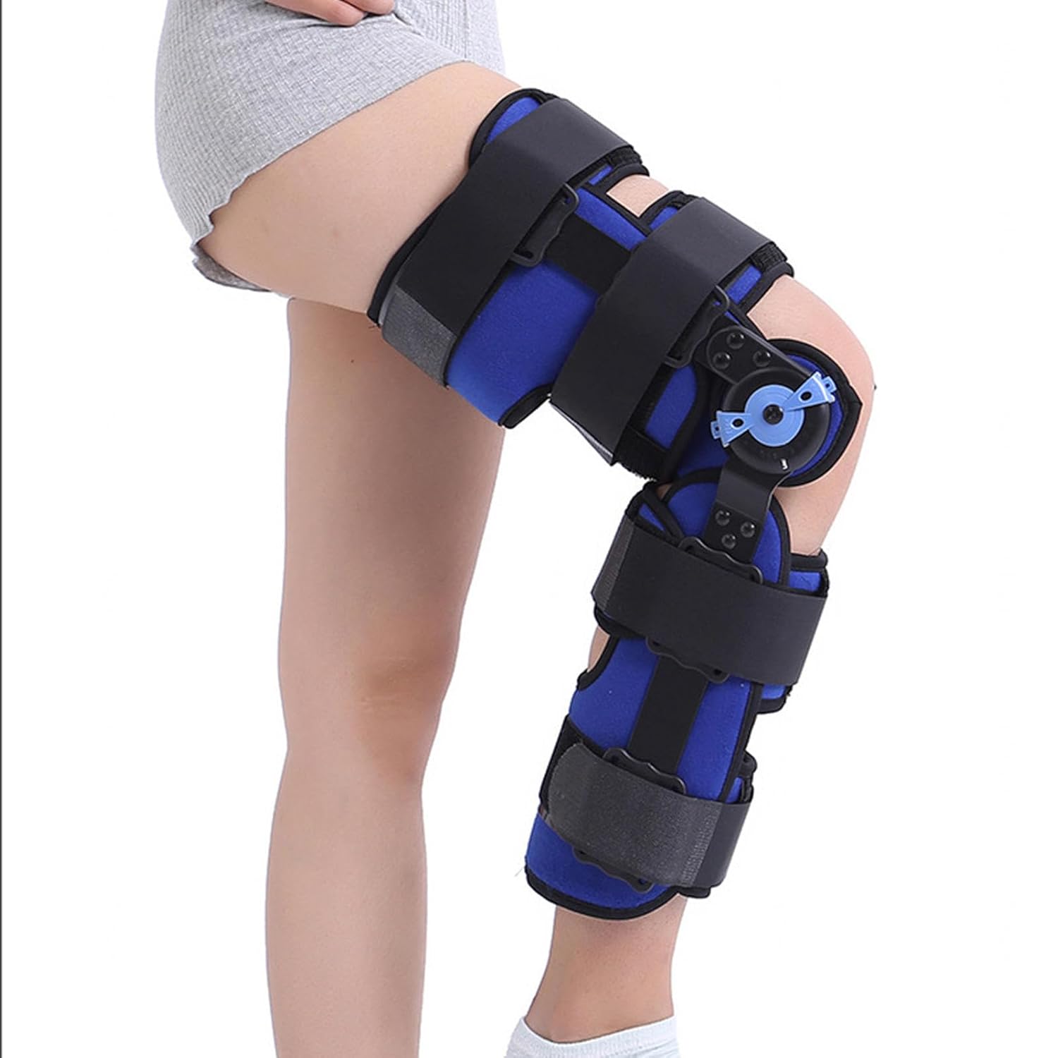 Unisex Orthopedic Patella Knee Brace Hinged Knee Brace 0-120° Adjustment Leg Aids Post Op Knee Brace for ACL, MCL and PCL Injury, One Size