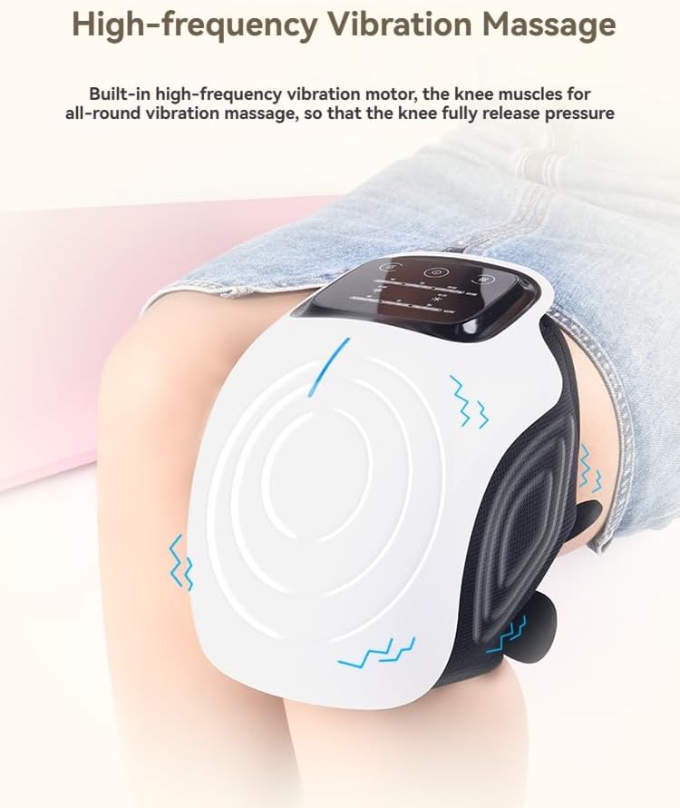 Knee Massager Smart with Heat, Red Light and Vibration, 3-in-1 Cordless, Gift for Mom and Dad.