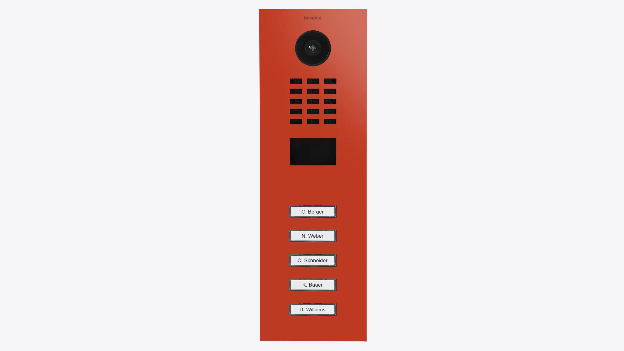 DoorBird D2105V IP Video Door Station, 5 Call Button in Vermillion, RAL 2002