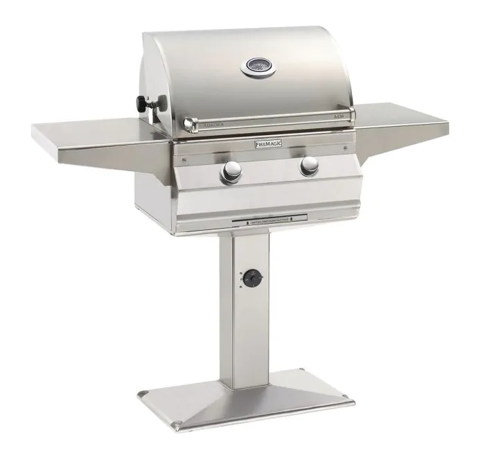 Fire Magic Aurora A430s 24-Inch Patio Post Mount Gas Grill With Infrared Burner & Analog Thermometer, Natural Gas (A430s-7LAN-P6)