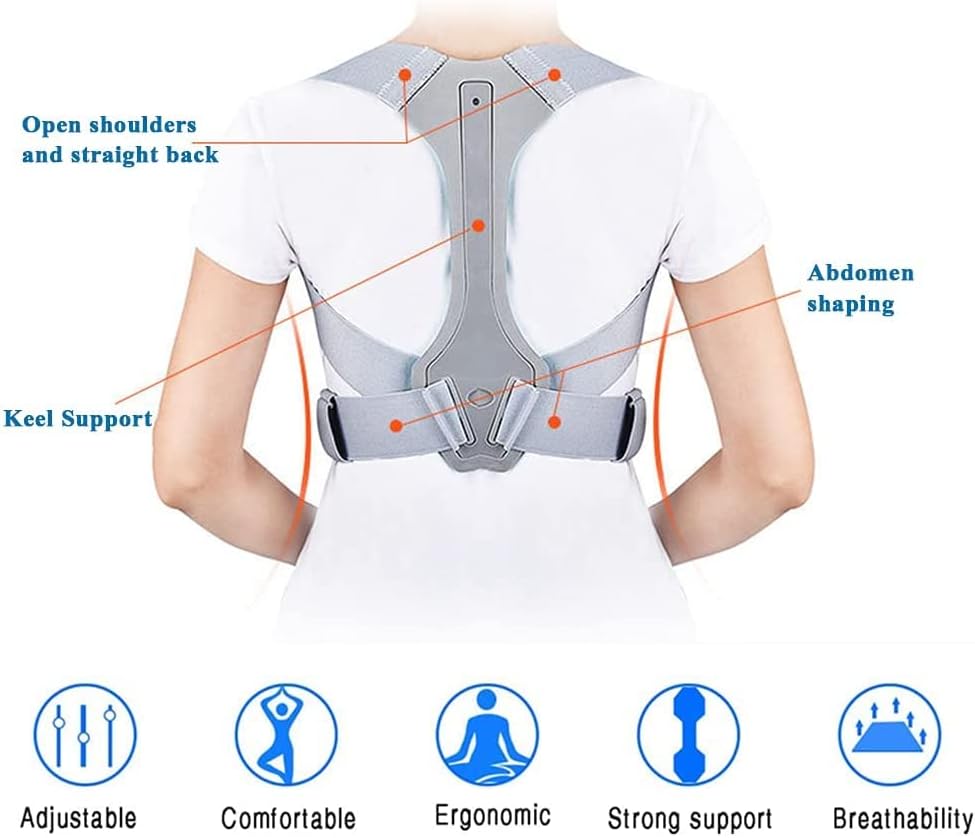 Posture Corrector for Men and,Spinal Support Improve Bad Posture Back Shoulder Neck Pain Relief Adjustable Lumbar Shoulder Support Belt Strap,M,M
