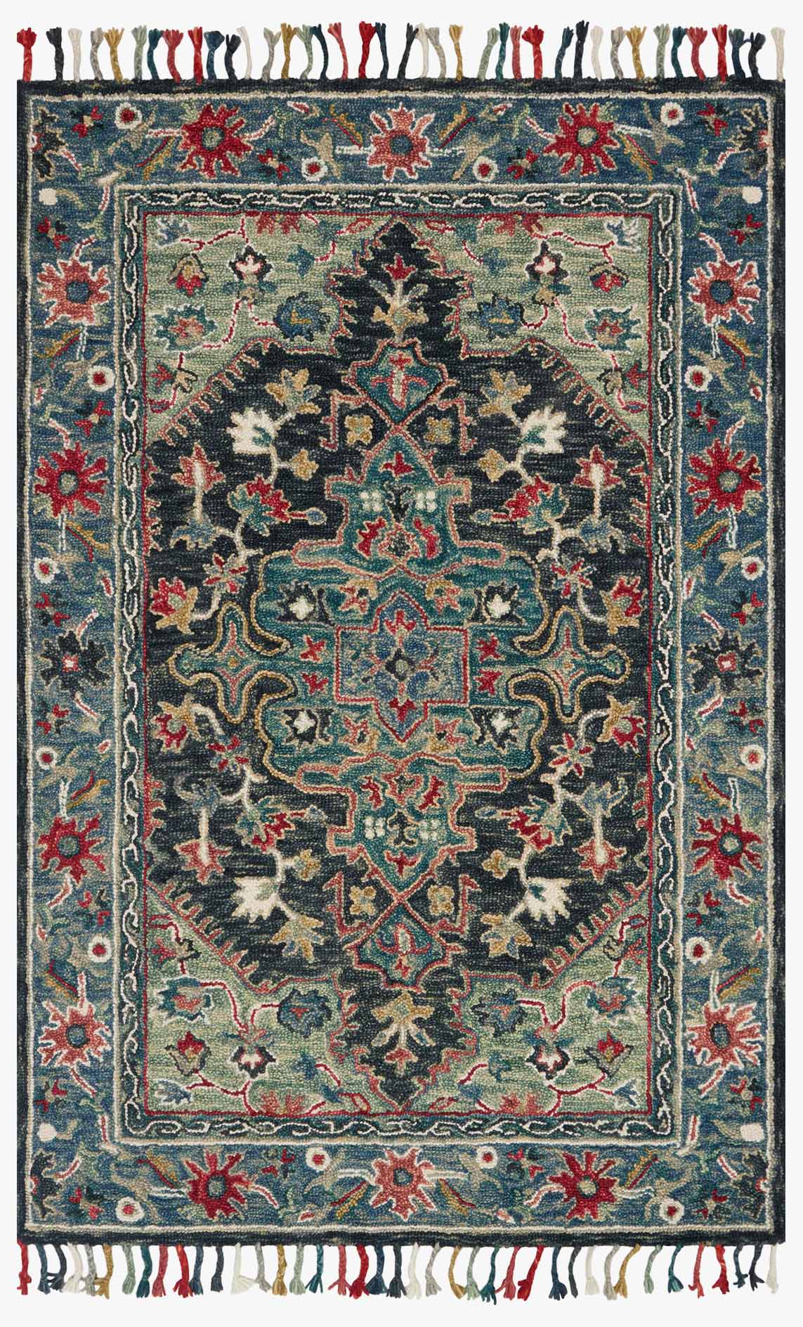 Loloi Zharah Collection - Transitional Hooked Rug in Navy & Blue (ZR-05)