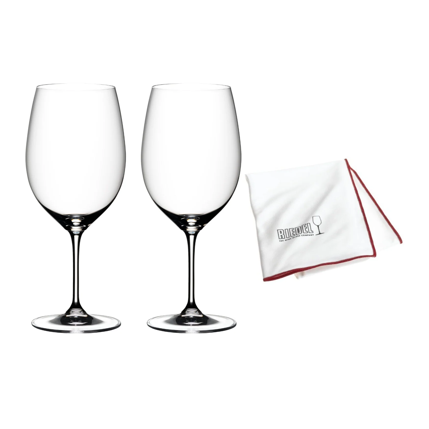 Riedel Vinum Cabernet Sauvignon/Merlot (Bordeaux) Glass (2-Pack) with Cloth