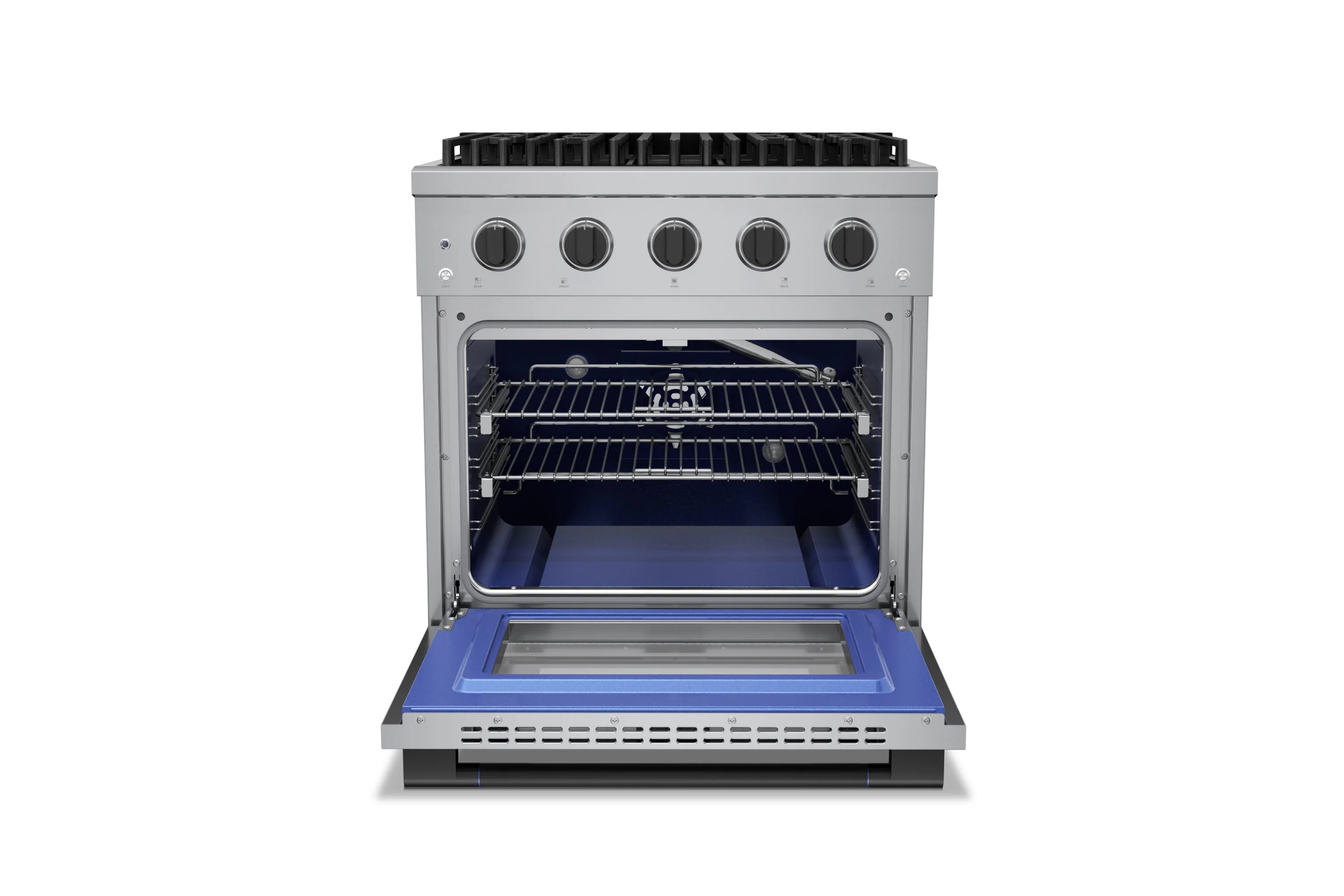 Hauslane HausPro Series 30-Inch Gas or Dual Fuel Range with 4 Burners and Convection Oven in Stainless Steel