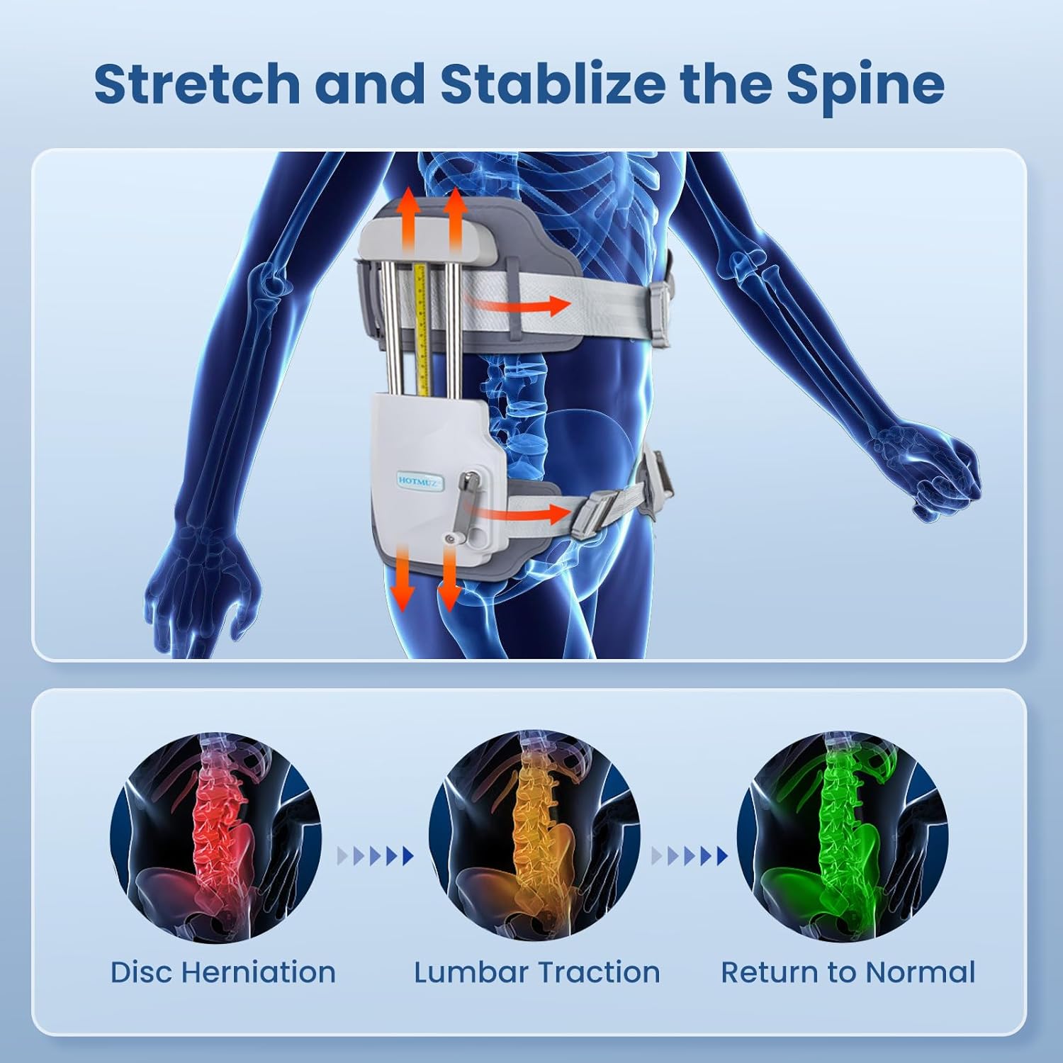 Professional Lumbar Traction Device,Herniated Disc Back Pain Relief Device, Stretcher for Lower Back Pain Relief,Spinal Decompression Devices，lumbar decompression belt