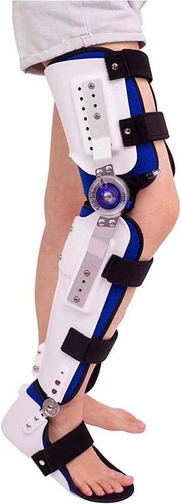Knee Orthosis Support Brace Joint Stabilizer, Hinged Knee Brace Fracture Fixed Guard Splint Leg Protector Fully Adjustable Calf Ankle Foot Fixed Bracket