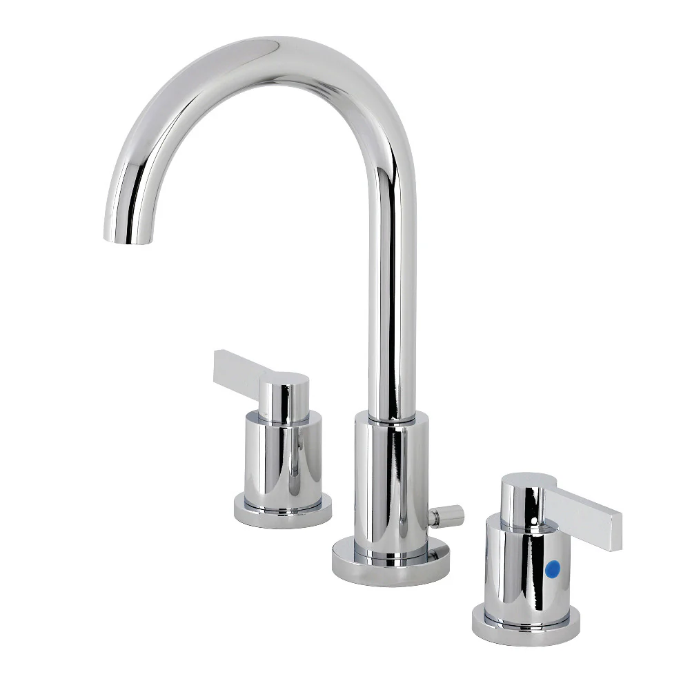 Kingston Brass NuvoFusion Widespread Bathroom Faucet with Brass Pop-Up, Polished Chrome (FSC8921NDL)