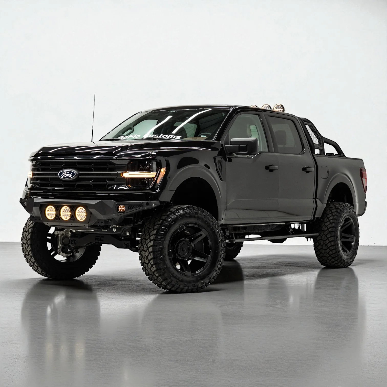 FORD F-150 2021-2026 BAJA STEEL BUMPER WITH 3 CENTER LED LIGHTS and Skid Plate F150