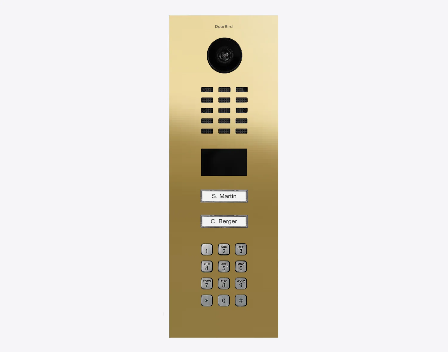 DoorBird D2102KV IP Video Door Station, 2 Call Buttons in Brass