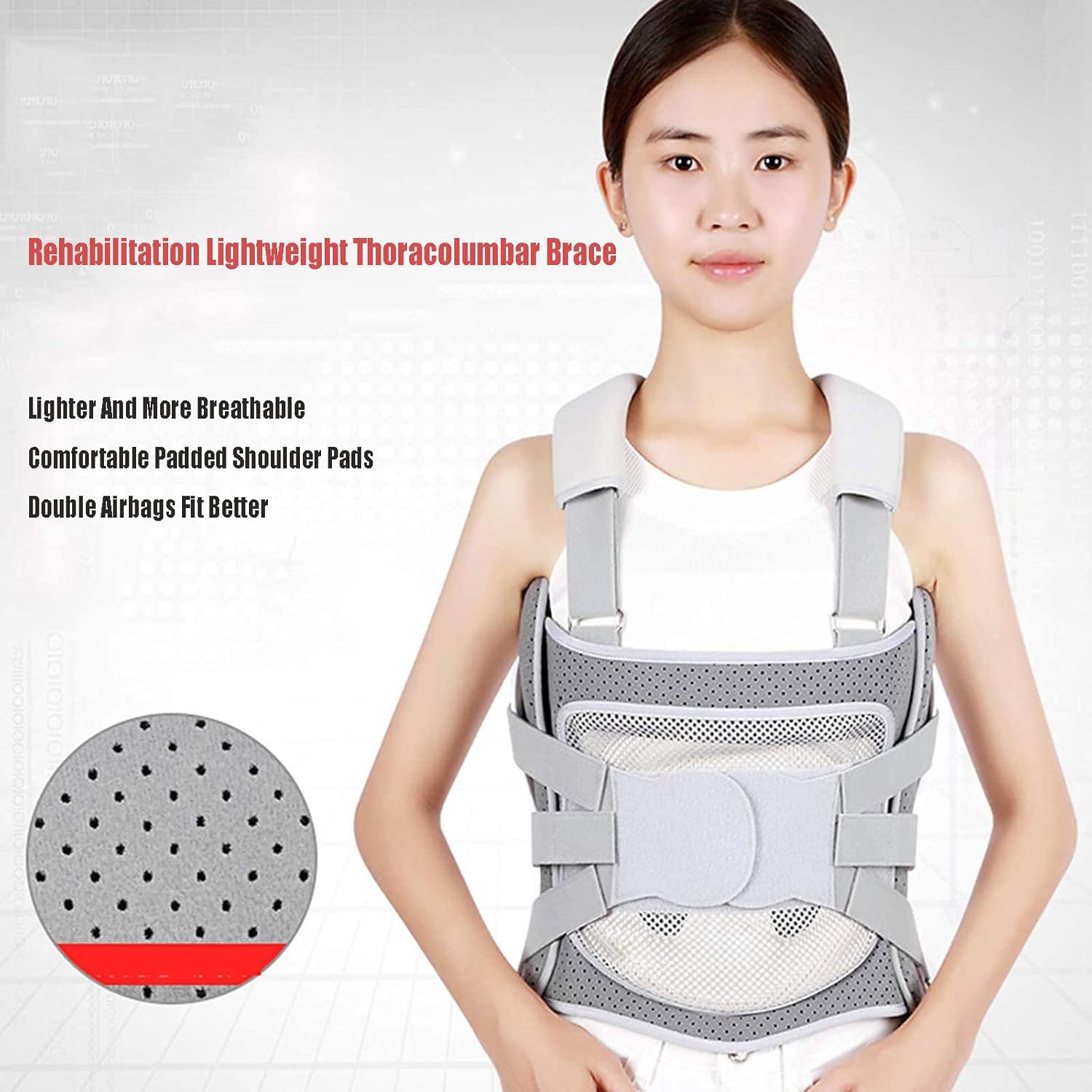Thoracolumbar Fixed Spinal Brace, Adjustablethoracolumbar Orthosis for Spinal, Sciatica Pain, Disc Injury, Scoliosis Protector (Medium