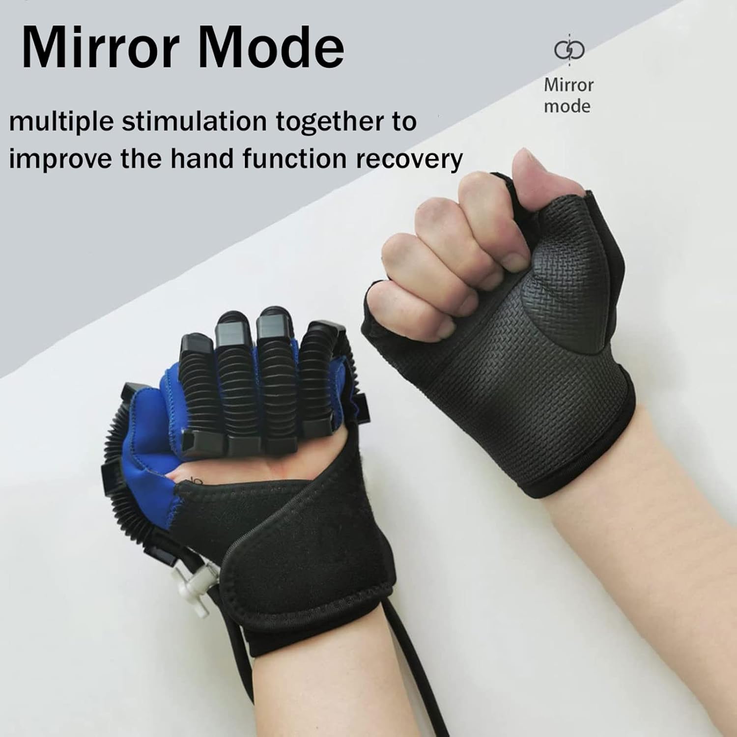 Rehabilitation Robot Gloves Finger Training, Stroke Hand Splint Finger Straightening Brace Guard Protector for Exercises for Patients with Hand Dysfunction(Size:Left-L)