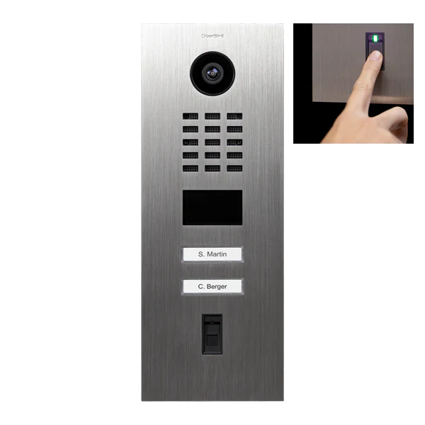 DoorBird D2102FV Fingerprint 50 IP Video Door Station, 2 Call Button in  Stainless Steel V4A