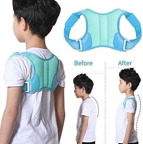 Posture Corrector Adjustable Children Posture Corrector Back Support Belt Kids Orthopedic Corset for Kids Spine Back Lumbar Shoulder Braces Back Brace,Blue-M,Blue-M