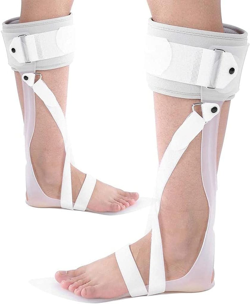 Drop Foot Brace Orthosis, Adjustable Dorsiflexion Assis Foot Support Stabilizer for Men & Women Stroke, Trimmable Lightweight Polyethylene