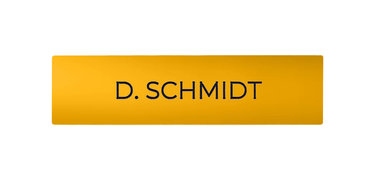 DoorBird Nameplate for One Call Button D21X  in Golden Yellow, RAL 1004 - Individual Engraving