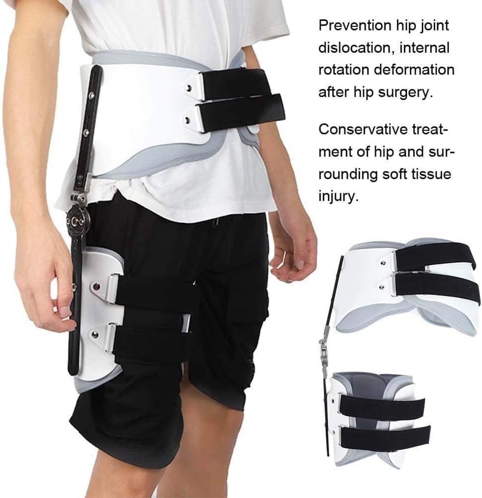 Fracture Recovery Joint Fixation Brace Adjustable Hinged Stabiliser Hip Orthosis Brace Groin Support Sciatica Femoral Injury Post-op Corrector Abduction Rehabilitation(Left)