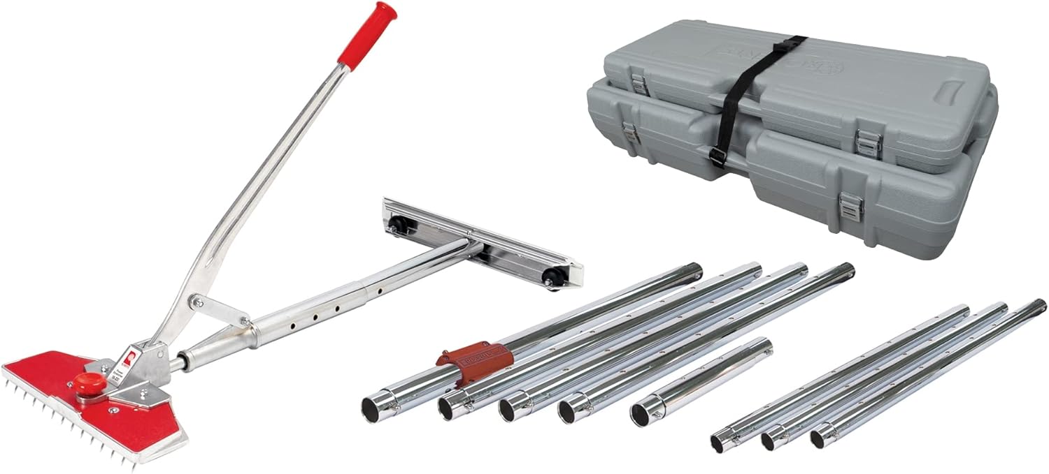ROBERTS Junior Power Carpet Stretcher - 12-Piece Value Kit with Adjustable Locking Tube and Rolling, Interlocking Cases