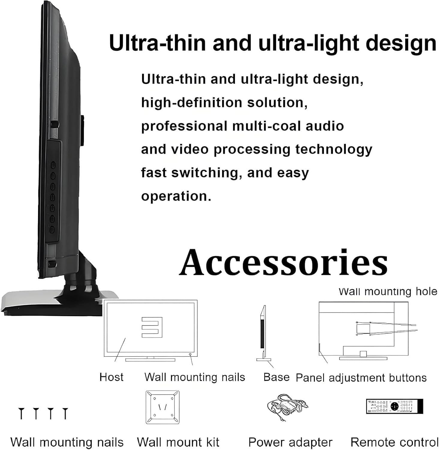 Electronic Vision Tester, LCD Digital Eye Chart with Remote Control and 300+ Visual Targets, 1-6.2m Adjustable Distance, Can Be Placed/Wall-Mounted for Home, Clinic Use