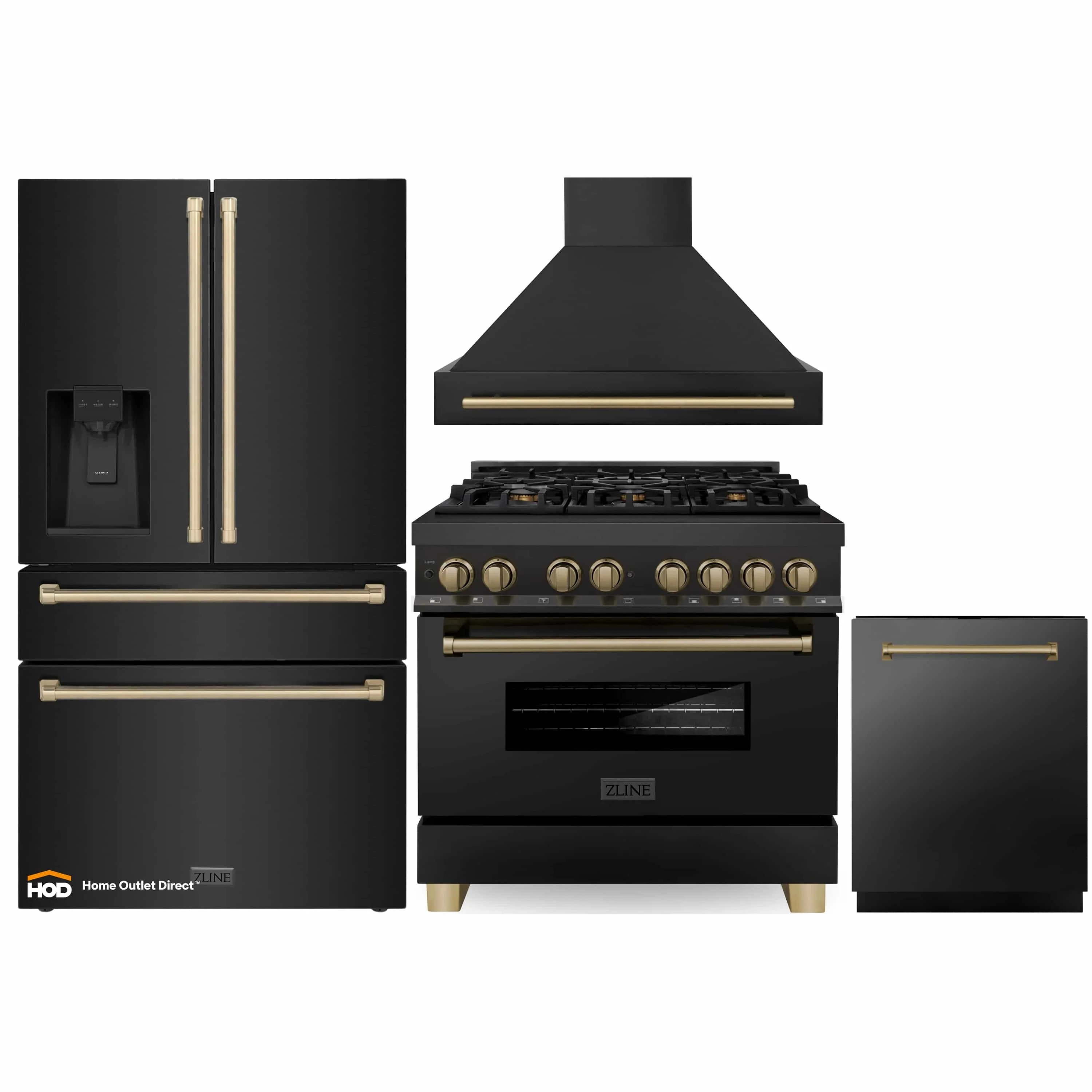 ZLINE Autograph Edition 4-Piece Appliance Package - 36