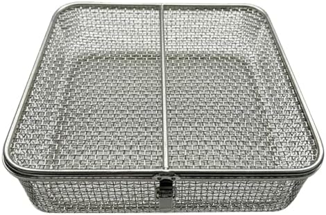 304 Stainless Steel Medical Sterilization Tray, Perforated Surgical Instrument Basket, 0.16in Mesh for Dental & Medical Use, Durable & Easy to Clean