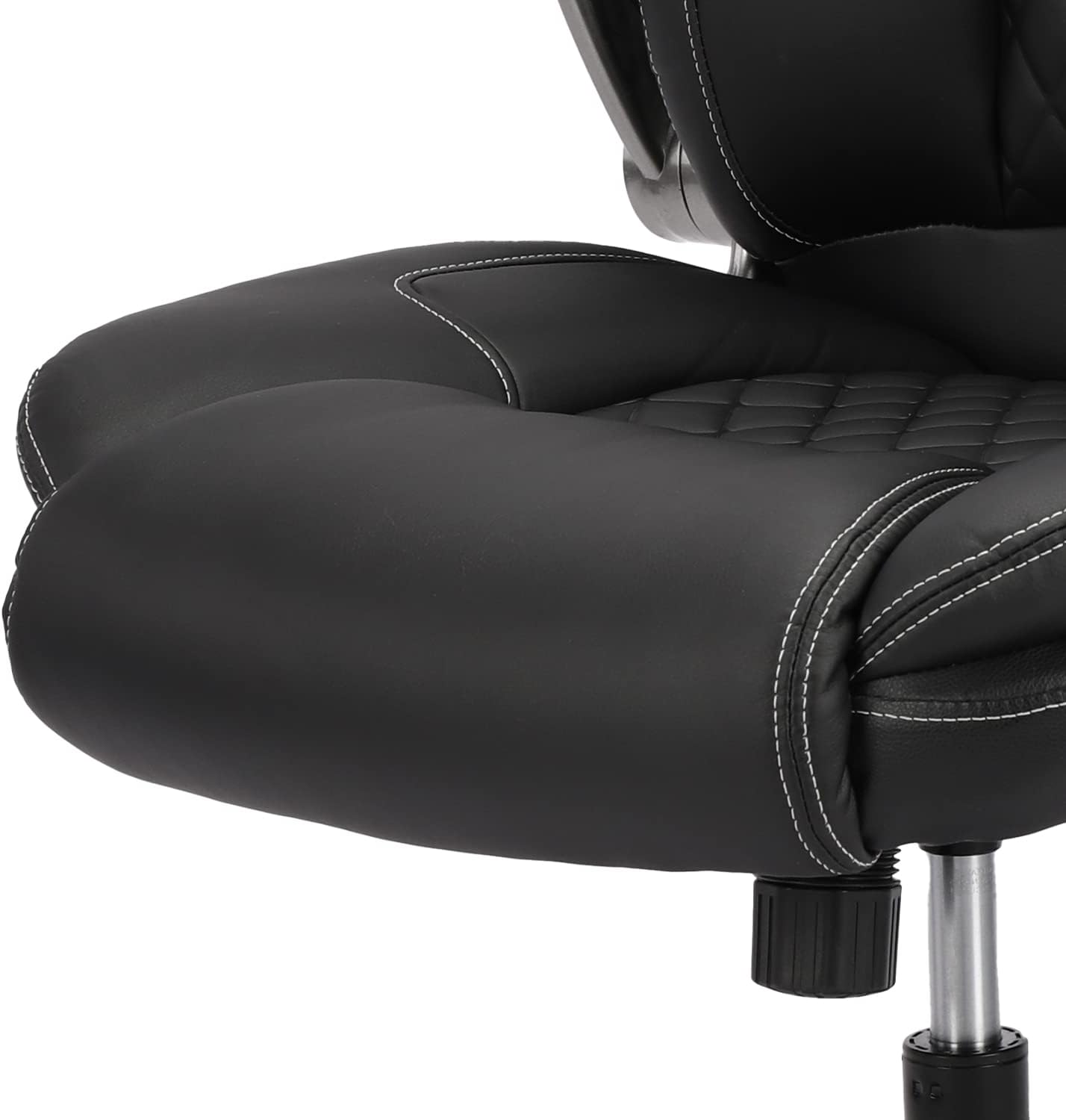 Executive PU Leather Office Chair with Wheels, High Back Ergonomic Lumbar Support Office Chairs, 90-120° Rocking Home Desk Chair with Flip up Arms, Back Support Swivel Chair(Black)