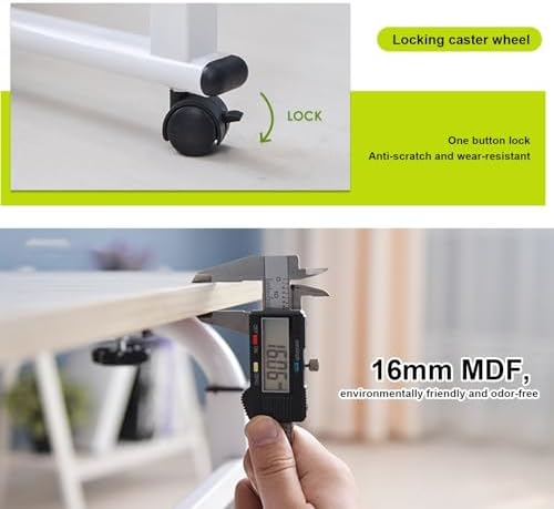 Over Bed Table, Over The Bed Table with Wheels, Rolling Bed Table, Mobile Desk, King Size Bed Frame, Adjustable Height and Length for Hospital and Home Use (Color : Oak, Size : 120cm/47.2in)