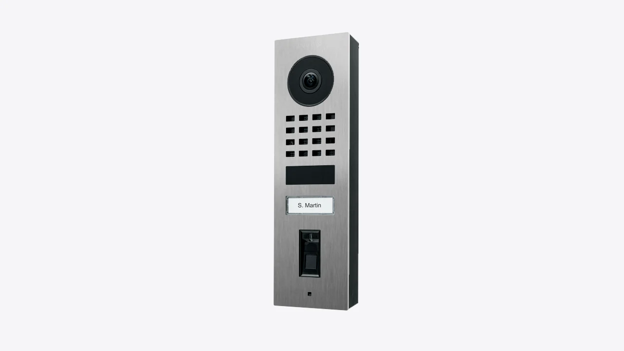 DoorBird D1101FV Fingerprint 50 Surface-Mount IP Video Door Station, 1 Call Button in Stainless Steel V2A