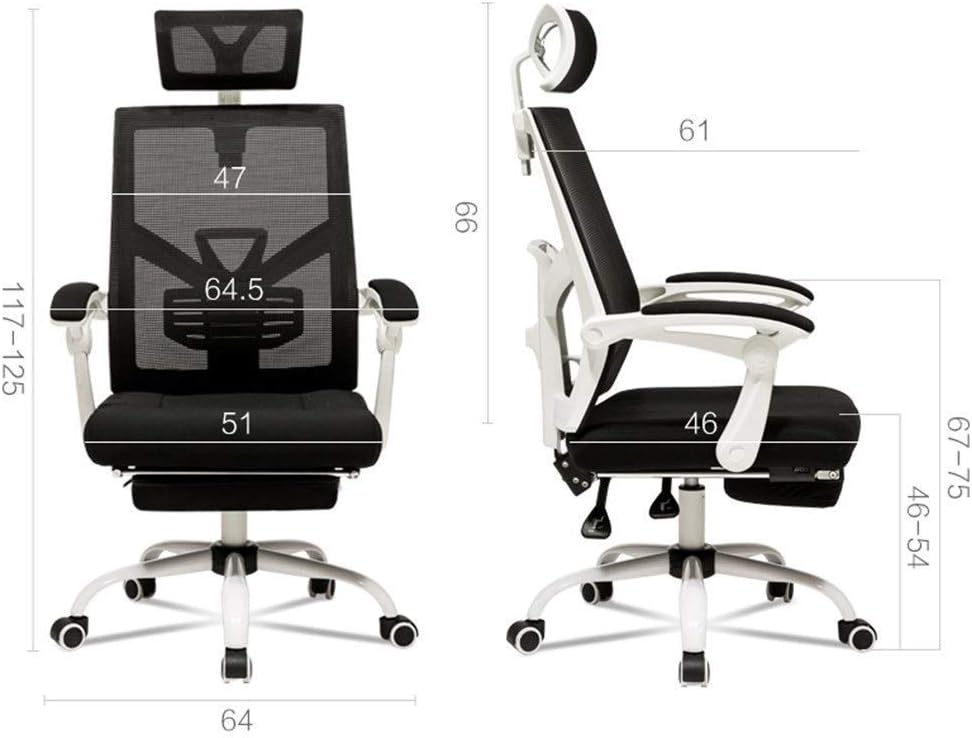 Gaming Chair, Ergonomic Adjustable Office Chair with Adjustable Lumbar Support-High Back with Thickening Sponge Seat Cushion-Adjustable Head-Arm Rests,with Footrest,