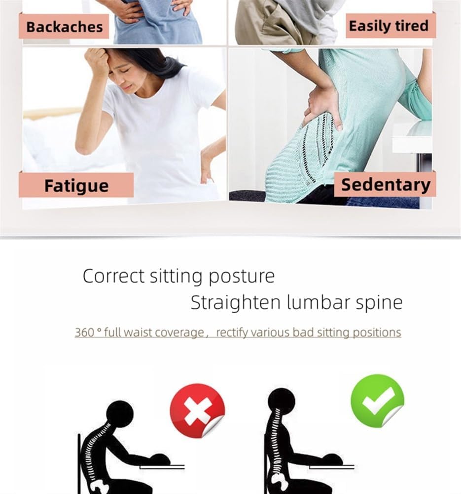 Leather Lumbar Brace Belt for Lower Back Pain Relief, Back Posture Corrector Spine Decompression Waist Support Belt for Elderly Sedentary Pain Relief(XX-Large)