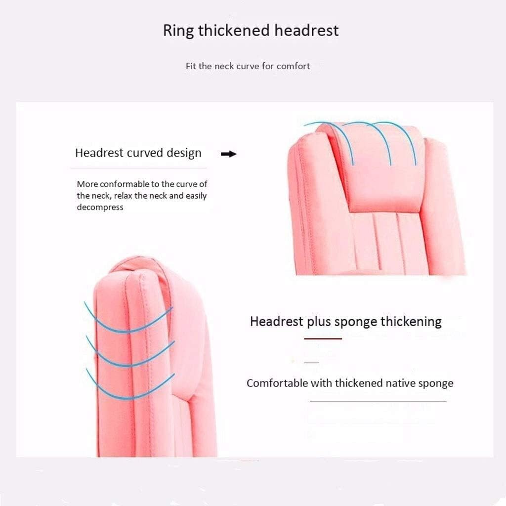 High-Back Leather Executive Swivel Adjustable Swivel Office Desk Chair with Armrests Lumbar Support Desk Ergonomic Chair Boss Chair High Back E-Sports Chair Girl Cute Lunch,Black