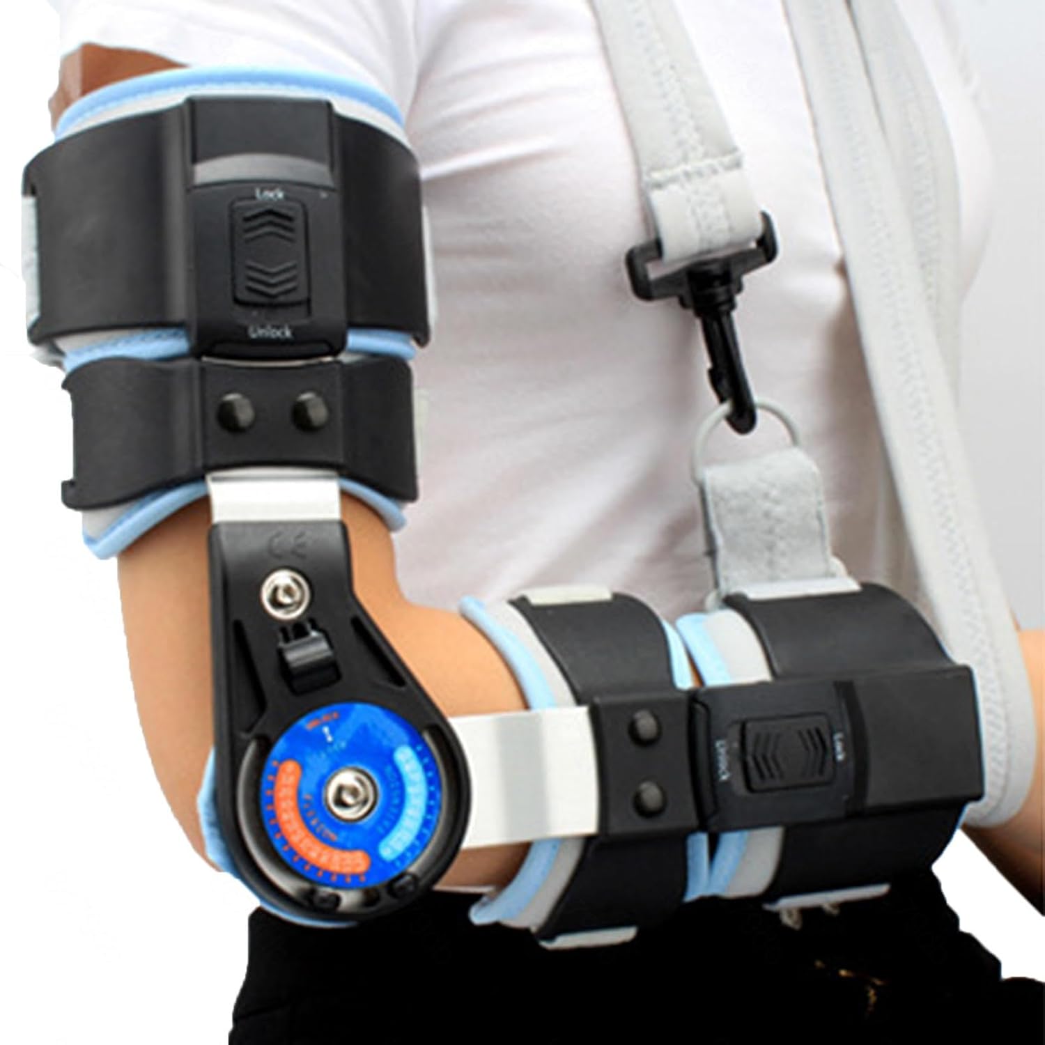 PopieL Elbow Joint Correction Brace for Sports Fracture Recovery, Adjustable Elbow Brace Protective Gear for Arm Injury Recovery, Right/Left Arm